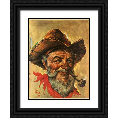 Tombstone Pete Black Ornate Wood Framed Art Print with Double Matting by Szabo, Endre