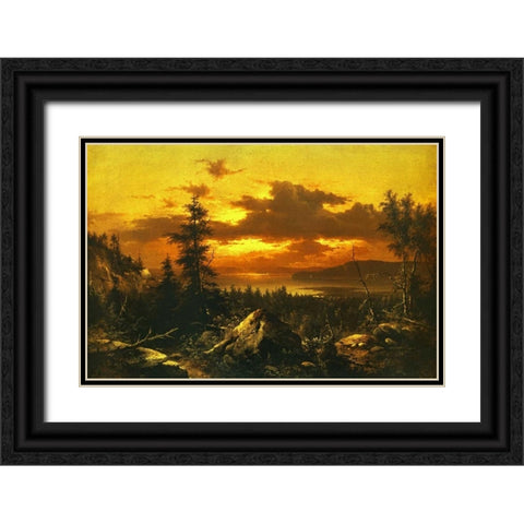 Sunset Glow Black Ornate Wood Framed Art Print with Double Matting by Bierstadt, Albert
