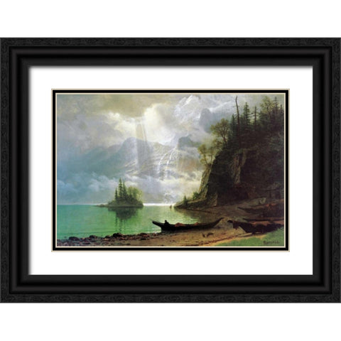 The Island Black Ornate Wood Framed Art Print with Double Matting by Bierstadt, Albert