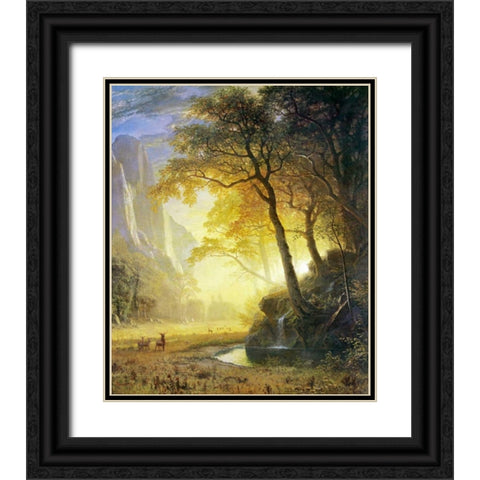 Hetch Hetchy Canyon Black Ornate Wood Framed Art Print with Double Matting by Bierstadt, Albert