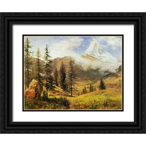 The Matterhorn Black Ornate Wood Framed Art Print with Double Matting by Bierstadt, Albert