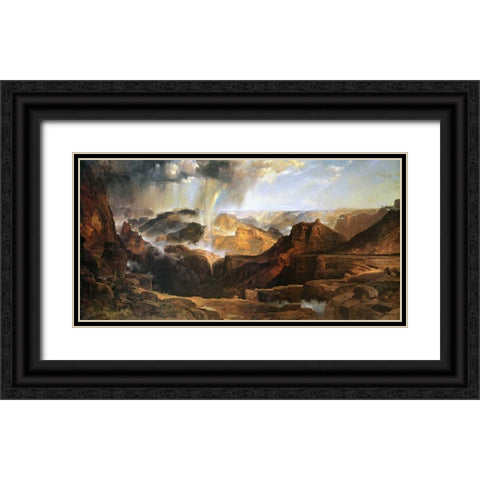 The Chasm of the Colorado Black Ornate Wood Framed Art Print with Double Matting by Moran, Thomas