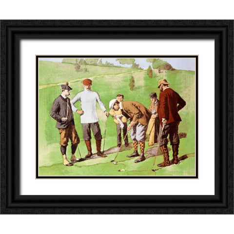 Leg Wrapping Black Ornate Wood Framed Art Print with Double Matting by Frost, Arthur Burdett