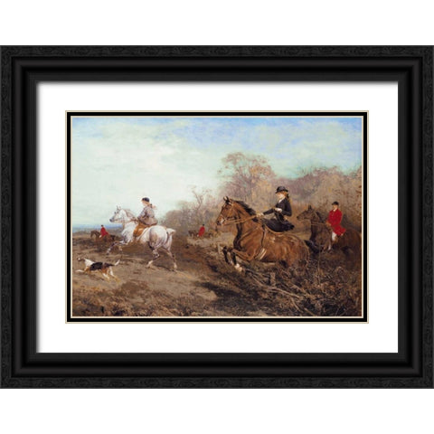 Out for a Scamper Black Ornate Wood Framed Art Print with Double Matting by Hardy, Heywood