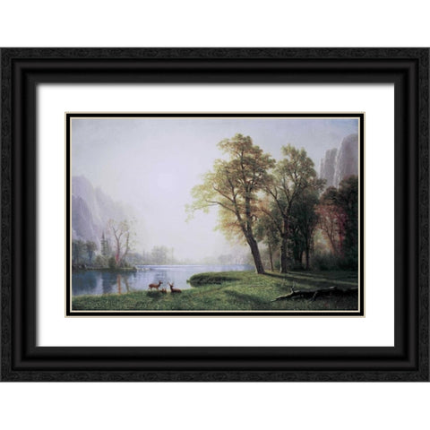 King River Canyon, California Black Ornate Wood Framed Art Print with Double Matting by Bierstadt, Albert