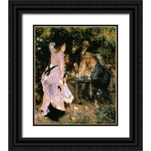 Au Jardin Du Moulin Black Ornate Wood Framed Art Print with Double Matting by Renoir, Pierre-Auguste
