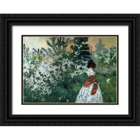Spring Black Ornate Wood Framed Art Print with Double Matting by Borisov-Musatov, Viktor E.