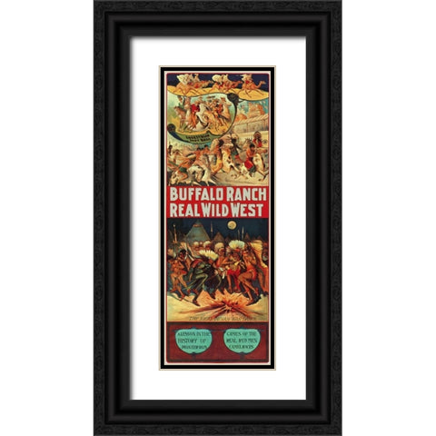 Real Indian War Dance Black Ornate Wood Framed Art Print with Double Matting by Anonymous