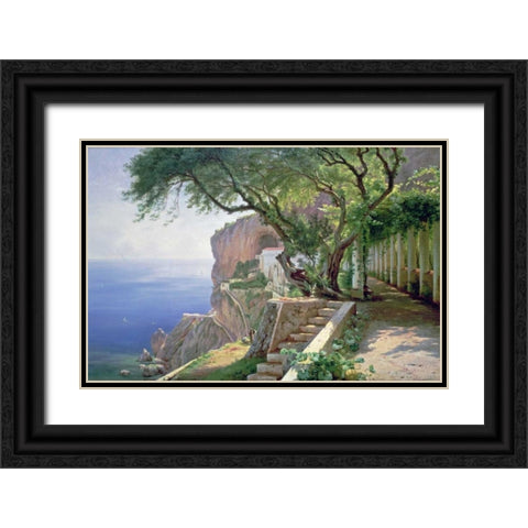 Amalfi Black Ornate Wood Framed Art Print with Double Matting by Aagaard, Carl Frederic