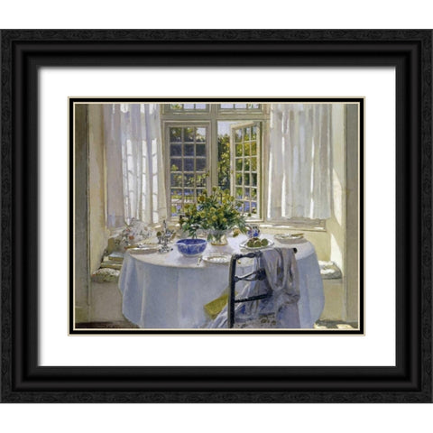 The Morning Room Black Ornate Wood Framed Art Print with Double Matting by Adam, Patrick William