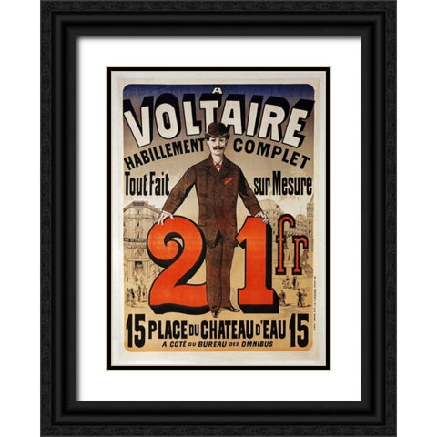 A Voltaire Black Ornate Wood Framed Art Print with Double Matting by Cheret, Jules