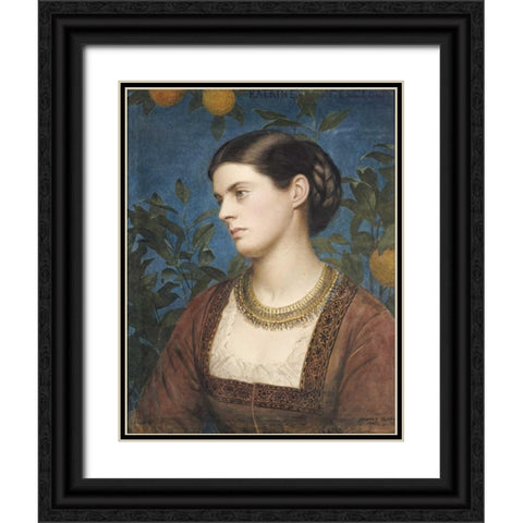 Katrine, Countess Cowper Black Ornate Wood Framed Art Print with Double Matting by Clifford, Edward