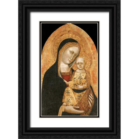 The Madonna and Child Black Ornate Wood Framed Art Print with Double Matting by Da Pisa, Giovanni Di Nicola