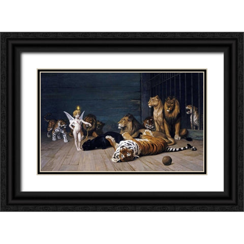 Whoever You Are, Here Is Your Master - Love, The Conqueror Black Ornate Wood Framed Art Print with Double Matting by Gerome, Jean Leon