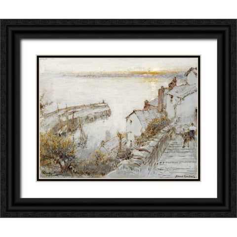 Clovelly Black Ornate Wood Framed Art Print with Double Matting by Goodwin, Albert