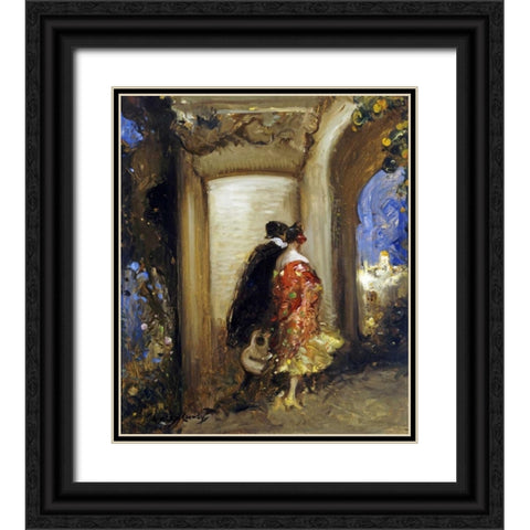 To The Bull Ring Black Ornate Wood Framed Art Print with Double Matting by Hardy, Dudley