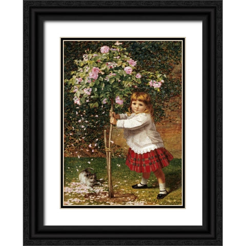 The Rose Tree Black Ornate Wood Framed Art Print with Double Matting by Hayllar, James