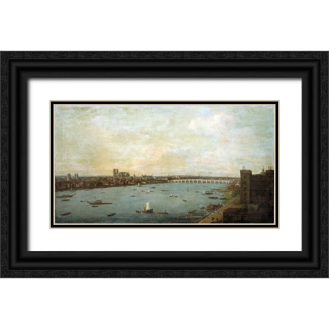 The City of Westminster From Lambeth Black Ornate Wood Framed Art Print with Double Matting by Joli, Antonio