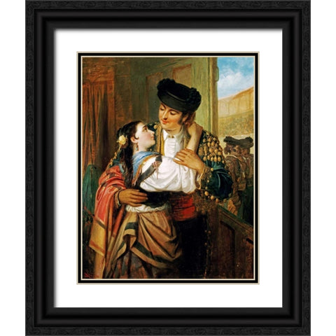 The Matadors Sweetheart Black Ornate Wood Framed Art Print with Double Matting by Kemm, Robert