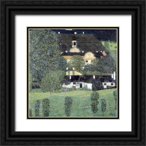 Schloss Kammer Am Attersee II Black Ornate Wood Framed Art Print with Double Matting by Klimt, Gustav