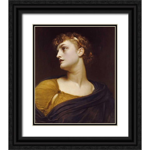 Antigone Black Ornate Wood Framed Art Print with Double Matting by Leighton, Lord Frederick