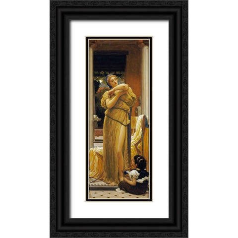 The Bracelet Black Ornate Wood Framed Art Print with Double Matting by Leighton, Lord Frederick