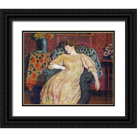 Sleeping Black Ornate Wood Framed Art Print with Double Matting by Lemmen, Georges