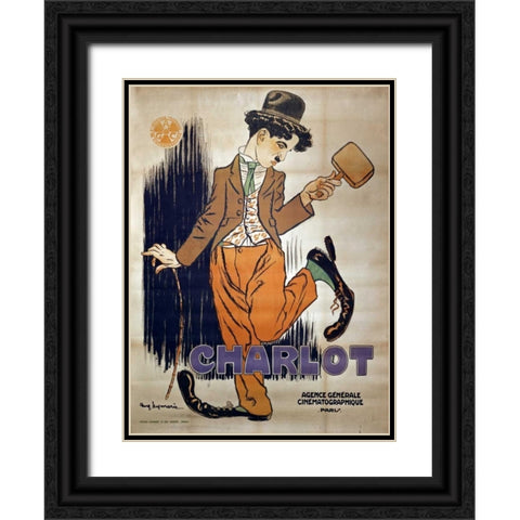 Charlot Black Ornate Wood Framed Art Print with Double Matting by Leymarie, Auguste
