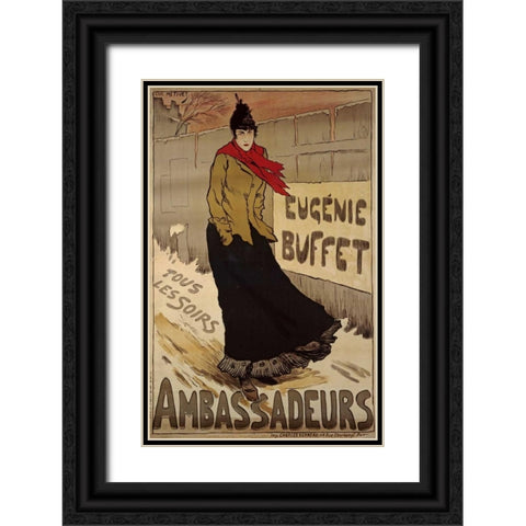 Ambassadeurs, Eugenie Buffet Black Ornate Wood Framed Art Print with Double Matting by Metivet, Luc