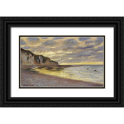 Pointe de Lailly, maree basse Black Ornate Wood Framed Art Print with Double Matting by Monet, Claude