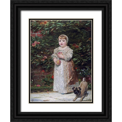 Peaches Black Ornate Wood Framed Art Print with Double Matting by Sant, James