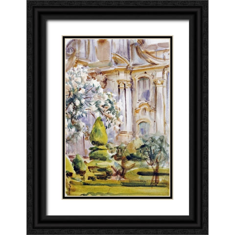 Palace and Gardens, Spain Black Ornate Wood Framed Art Print with Double Matting by Sargent, John Singer