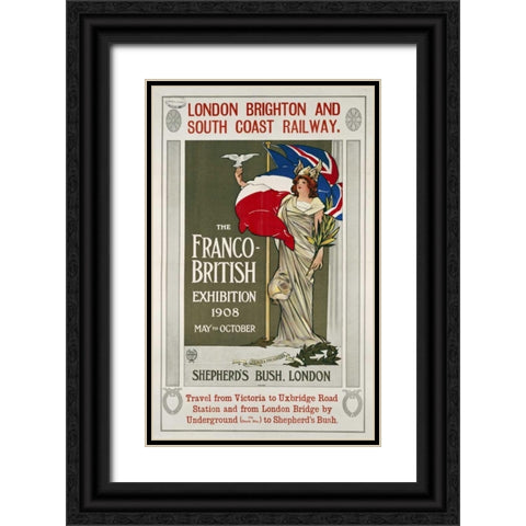 The Franco-British Exhibition, 1908 Black Ornate Wood Framed Art Print with Double Matting by Sifken, Hill