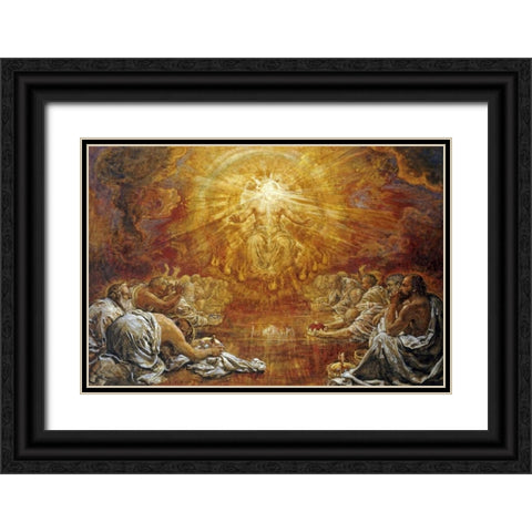 The Four and Twenty Elders Black Ornate Wood Framed Art Print with Double Matting by Stock, Henry John