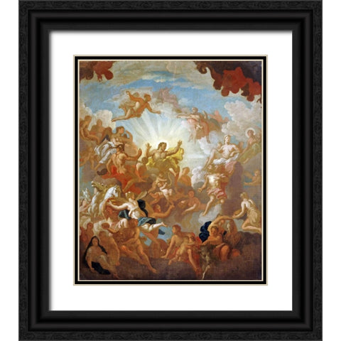 Prometheus Stealing Fire From The Gods Black Ornate Wood Framed Art Print with Double Matting by Thornhill, Sir James