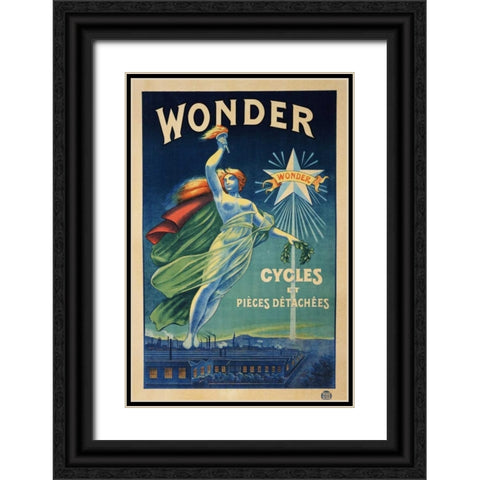 Wonder, Cycles Et Pieces Detachees Black Ornate Wood Framed Art Print with Double Matting by Unknown