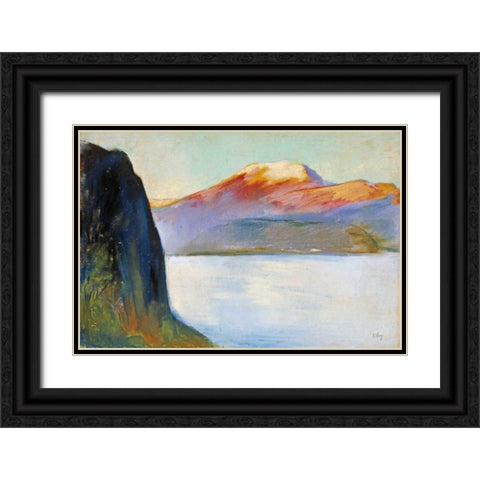 Sea View Black Ornate Wood Framed Art Print with Double Matting by Ury, Lesser