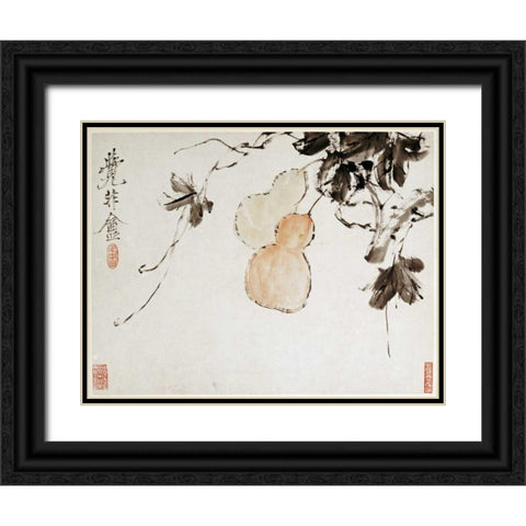 Gourds Black Ornate Wood Framed Art Print with Double Matting by Gu, Xu