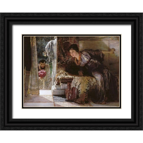 Welcome Footsteps - Well-Known Footsteps Black Ornate Wood Framed Art Print with Double Matting by Alma-Tadema, Sir Lawrence