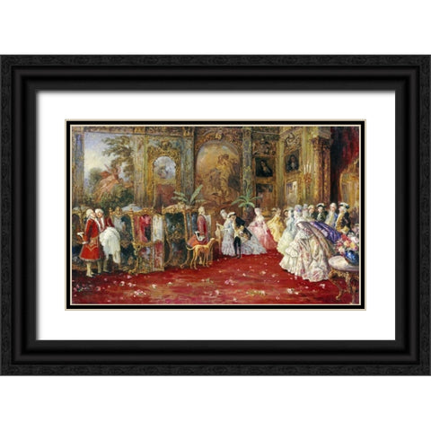The Awaiting Carriage Black Ornate Wood Framed Art Print with Double Matting by Barbudo, Salvador Sanchez