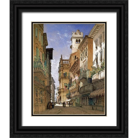 Verona Black Ornate Wood Framed Art Print with Double Matting by Callow, William
