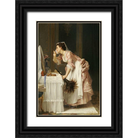 The Chamber Maid Black Ornate Wood Framed Art Print with Double Matting by Caraud, Joseph