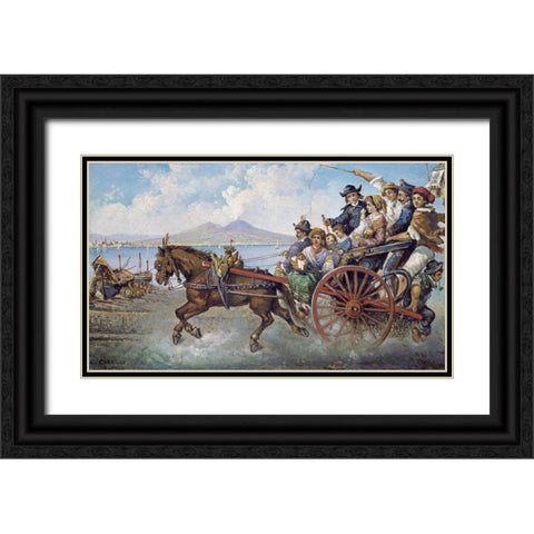 The Crowded Chariot Black Ornate Wood Framed Art Print with Double Matting by Carelli, Consalve