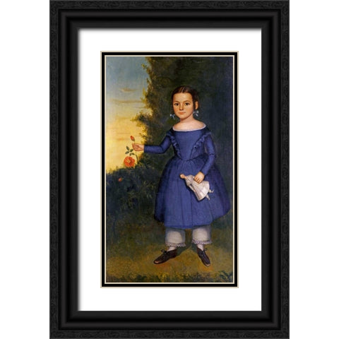 Portrait of Miss Annis Griffen Black Ornate Wood Framed Art Print with Double Matting by Chandler, Joseph, Goodhue