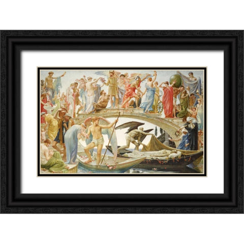 The Bridge of Life Black Ornate Wood Framed Art Print with Double Matting by Crane, Walter