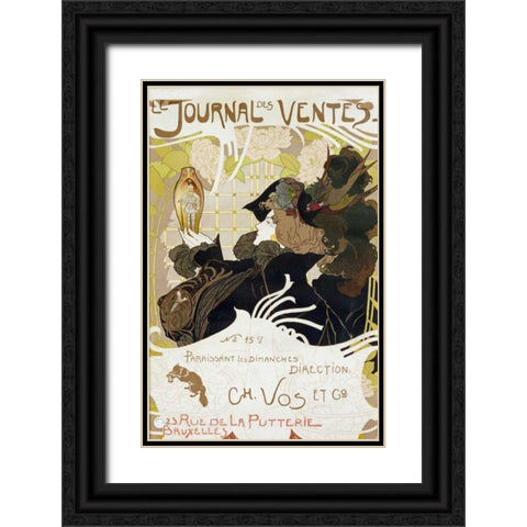 Le Journal Des Ventes Black Ornate Wood Framed Art Print with Double Matting by De Feure, Georges