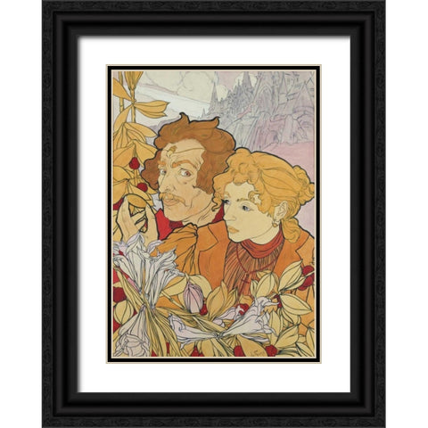 The Devils Coin Black Ornate Wood Framed Art Print with Double Matting by De Feure, Georges