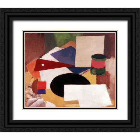 Still Life Black Ornate Wood Framed Art Print with Double Matting by De La Fresnaye, Roger