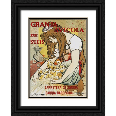 Granja Avicola De Sn.Luis Black Ornate Wood Framed Art Print with Double Matting by De Riquer, Alejandro