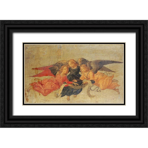 Three Angels Black Ornate Wood Framed Art Print with Double Matting by Di Giovanni, Bartolomeo